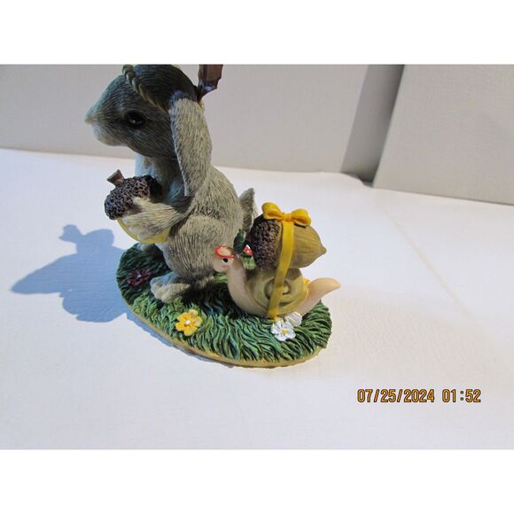 CHARMING TAILS FALL BUNNY RABBIT INDIAN IMPOSTER ACORN SNAIL 87/446 FITZ / FLOYD - Picture 6 of 8